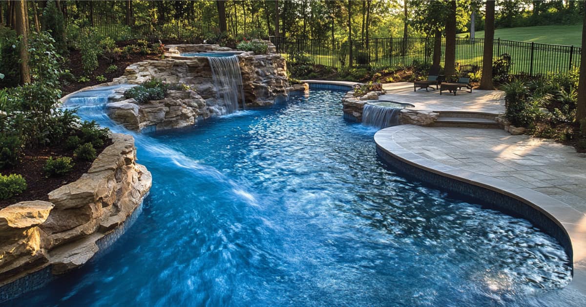 Resort-style pool in Central Texas with luxury features